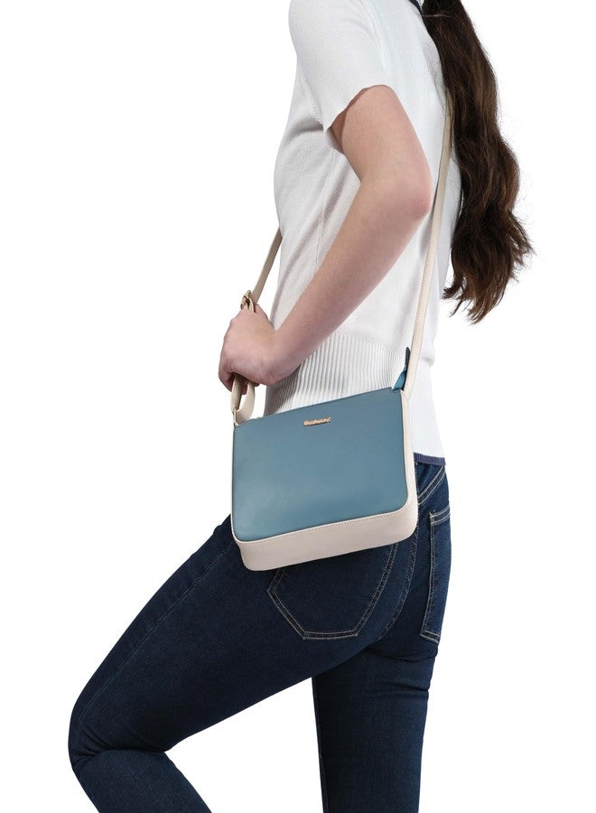 Fastrack Trendy Blue Sling Bag with Adjustable Straps | Faux-Leather Women's Handbags | Sling for Casual Carry - Image 2